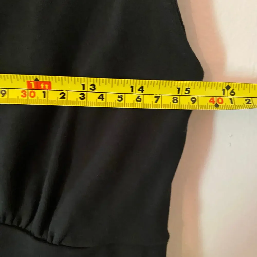 J. Crew Black Drop Waist Balloon Mini Dress Minimalist Glam Women's size Small